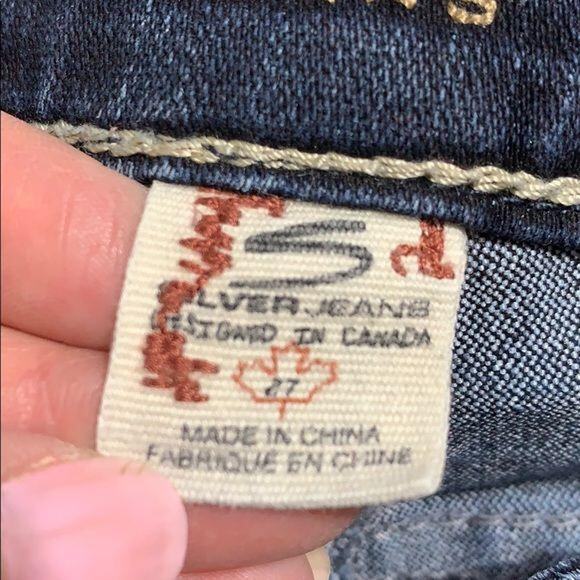 Silver Suki Womens Denim Blue Jeans Pants Boot Cut Dark Wash Size W27 L30 - Picture 11 of 12